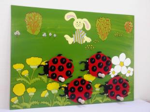 Rabbit with ladybirds